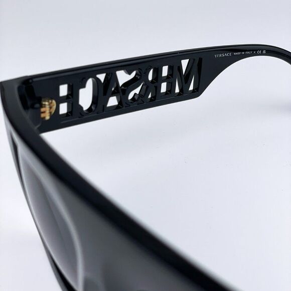 NEW Versace VE4430U GB1/87 Black Dark Grey Frame Logo Square Men Sunglasses - Picture 8 of 13